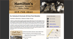 Desktop Screenshot of hamiltonsalternatorsandstarters.com